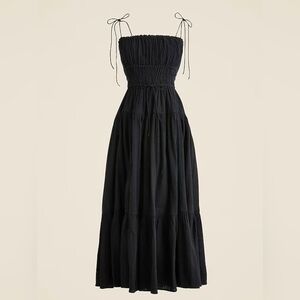 J. Crew Women's Clio Dress In Textured Gauze Fit And Flare Black Size Small